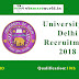 University of Delhi Recruitment 2018