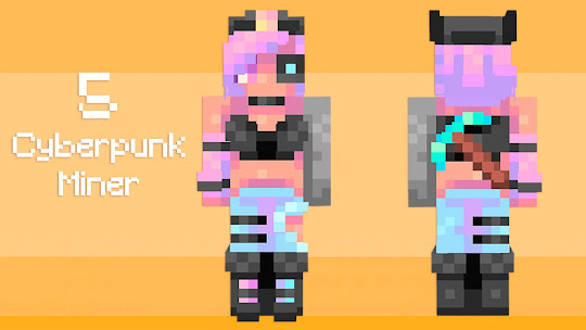 minecraft skins cyberpunk miner