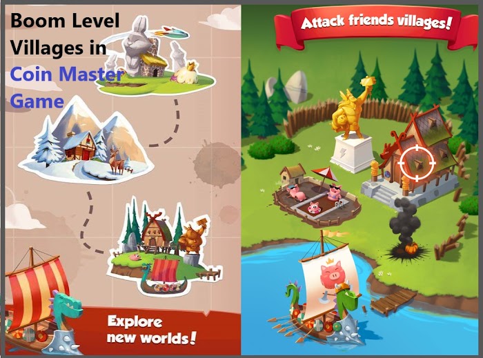 Boom Level Villages in Coin Master Game| 100% Complete Information