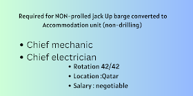  Required for NON-prolled jack Up barge converted to Accommodation unit (non-drilling) 