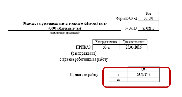 Приём на работу на постоянной основе