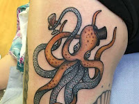 Shoulder Traditional Octopus Tattoo