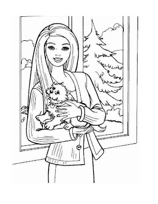 Puppy Coloring Pages on Barbie Coloring Pages  Barbie And Puppy Coloring Pages