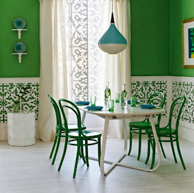 Diseño de comedor verde