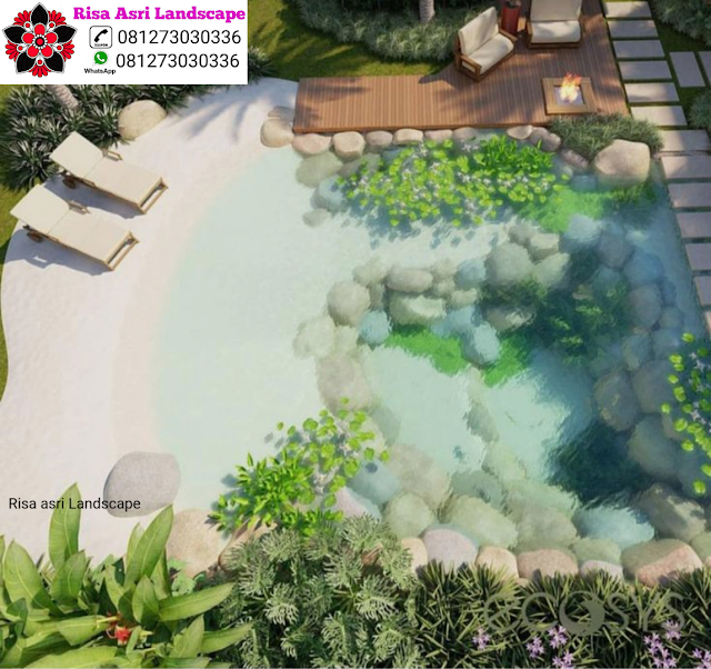 Risa Asri Landscape - Kolam Minimalis, Natural Koi Pond, Kolam Alami, Kolam Air Terjun/Mancur, Kolam Hias Batu Batuan