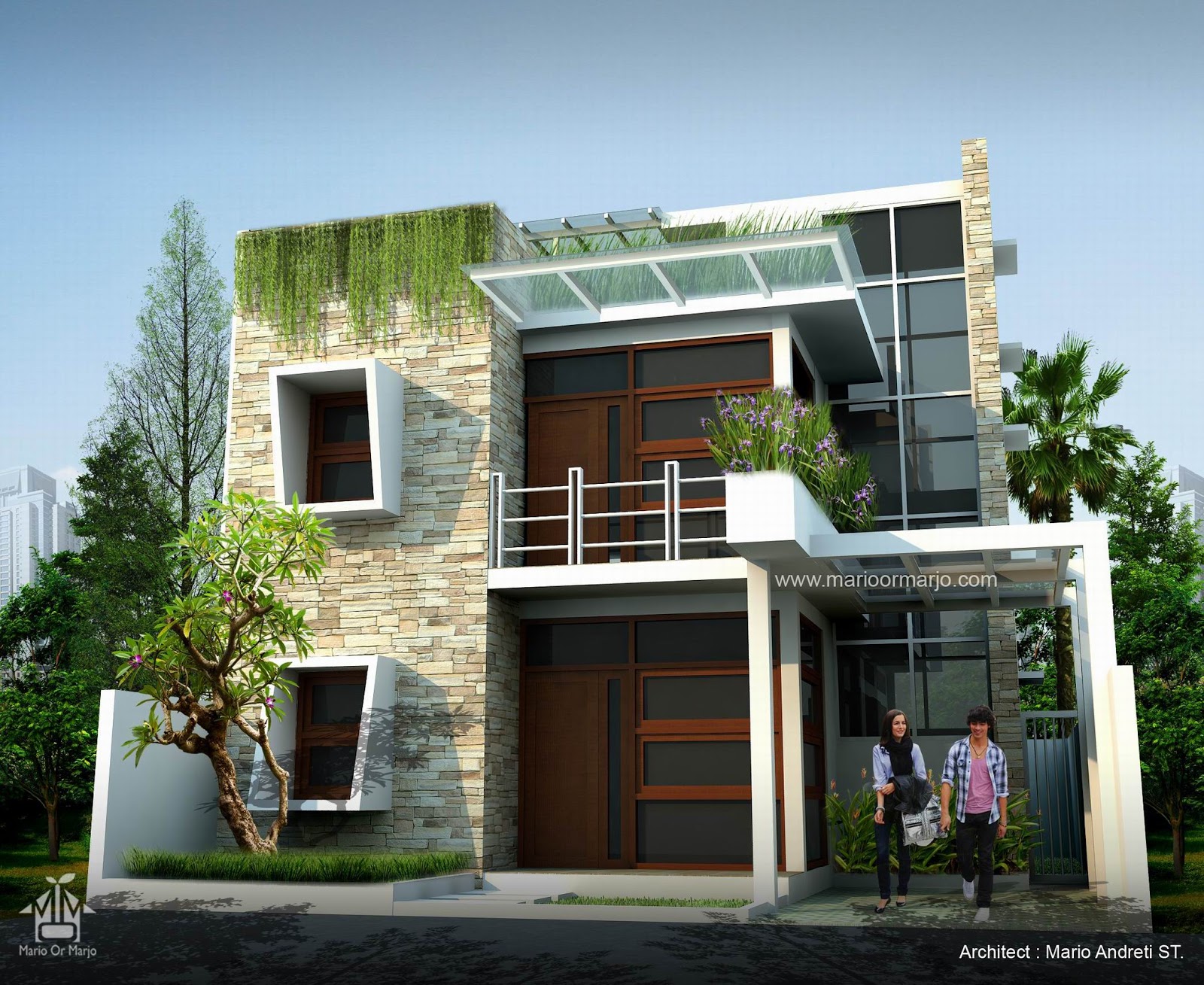 Desain Rumah  Lahan Memanjang  Ke  Samping  Rumah  En