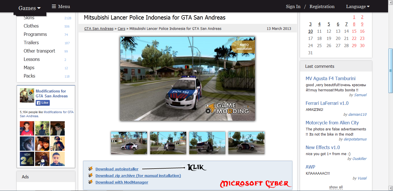 Download Mod GTA di Gamemodding.net  Microsoft Cyber