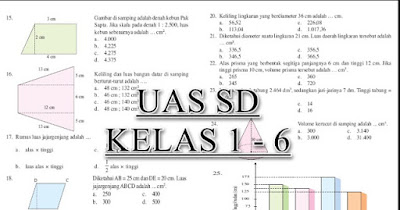 Soal Kelas 2 Semester 1 Tahun Pelajaran 2017/2018