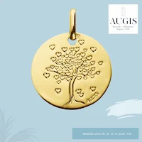 Médailles arbre de vie or jaune