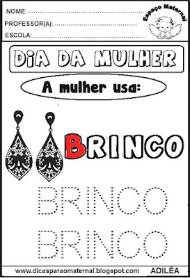 Dia internacional da mulher,coordenação motor fina