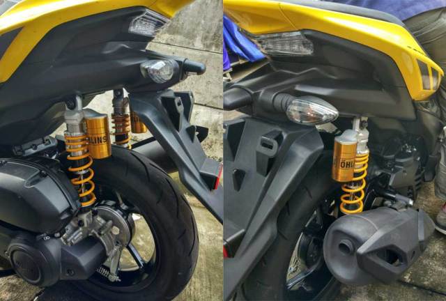 Yamaha Aerox 155 pakai shock belakang ohlins ngeri ngeri 