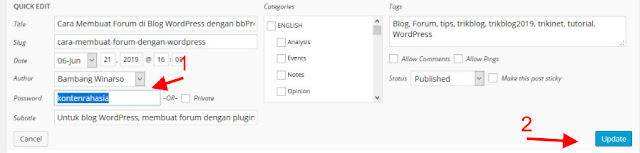 Cara Melindungi Tulisan Blog WordPress dengan Password