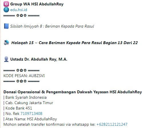 Halaqah 15 ~ Silsilah Ilmiyyah Beriman Kepada Para Rasul Allah HSI | Cara Beriman kepada Para Rasul Bagian 13 - Diantara Mukjizat Nabi Muhammad ﷺ