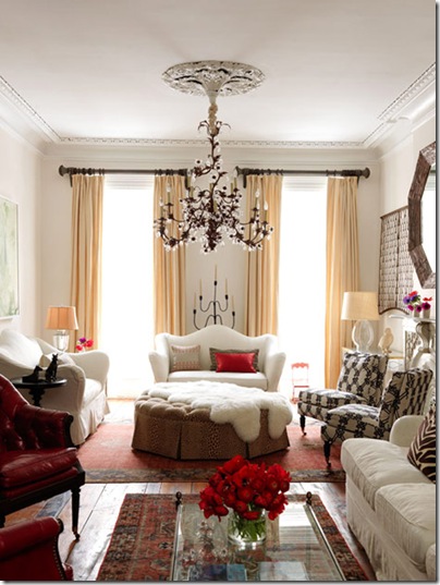 chandelier in living room