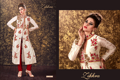 Cream Zikkra Salwar Suits 