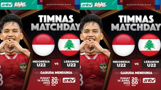 Update Link Live Streaming Indonesia U22 Vs Lebanon Jumat, 14 April 2023 Full HD