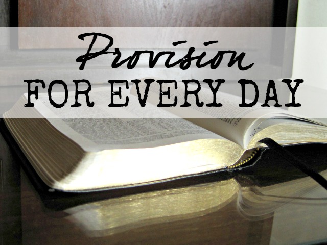 The Bible is for every day provision necessary