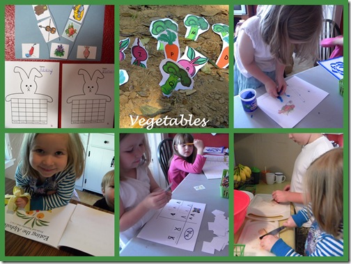 vegetable activities collage