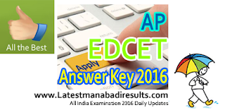 AP EdCET 2016 Answer Key,AP EDCET Key 2016,Manabadi EdCET Key 2016