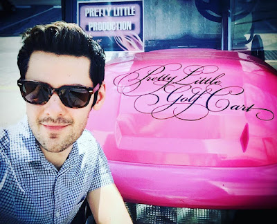 PLL bts episode 7x15 Brendan Robinson (Lucas) and the pink golf cart