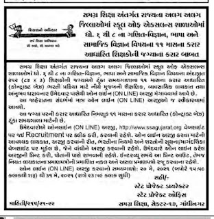 SSA Gujarat School of Excellence Recruitment for 252 Teachers 2021