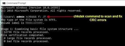 chkdsk d: /f