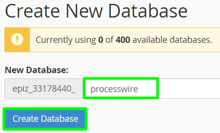 creating new database