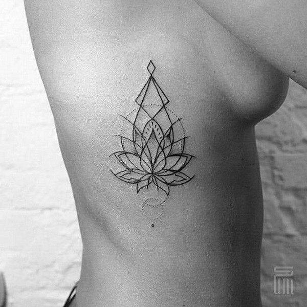 Geométricas Lotus Tatuagem no Lado