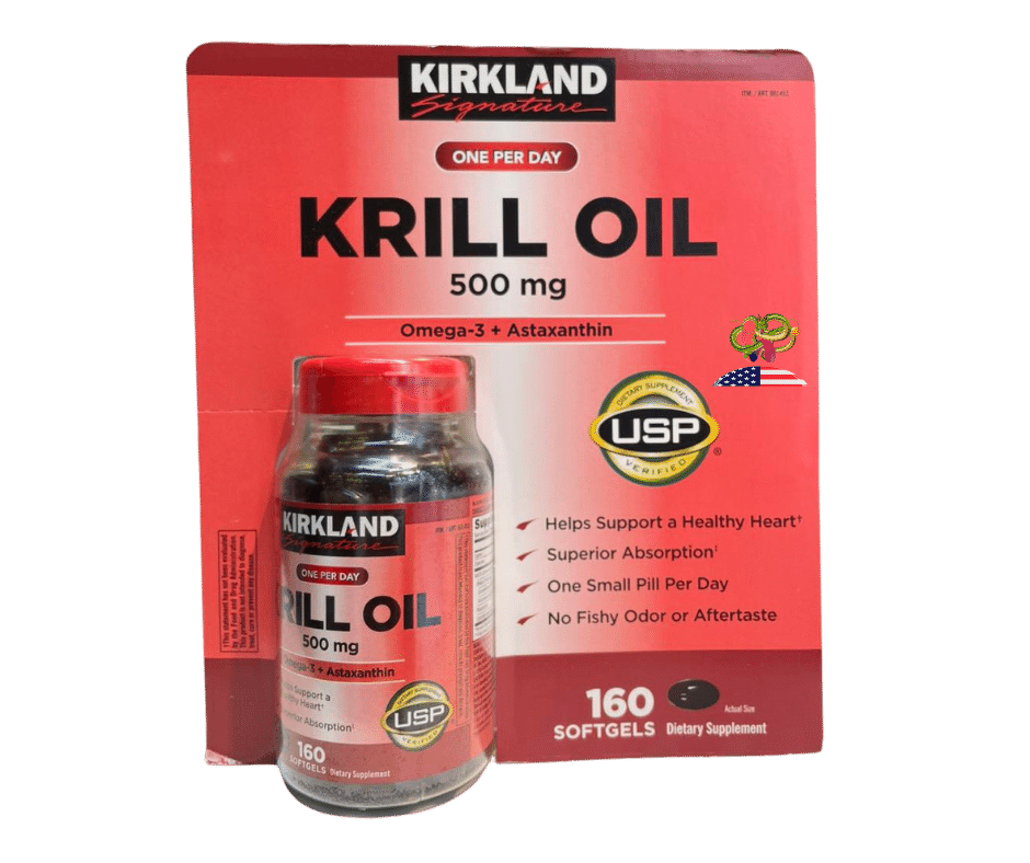 Dầu nhuyễn thể Kirkland Krill Oil 500mg 160 viên của Mỹ