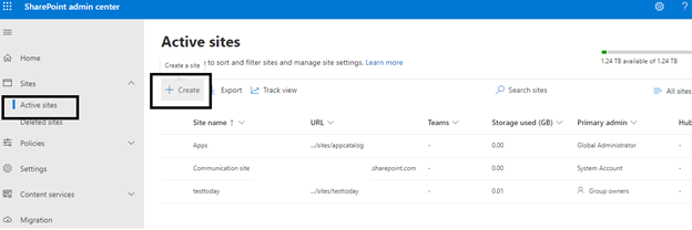 How to create a modern team site collection in SharePoint online