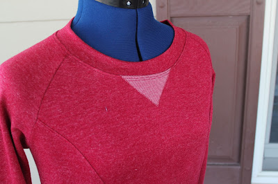 Lola from Victory Patterns made from a sweatshirt knit - neckline detail