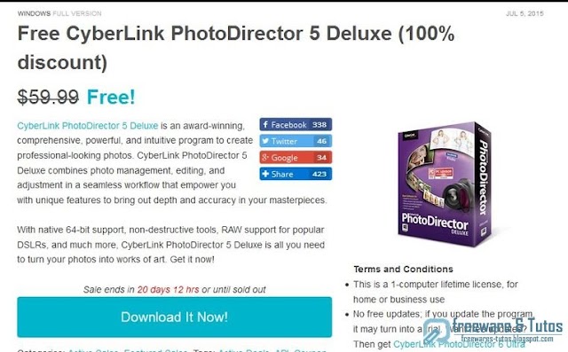 Offre promotionnelle : CyberLink PhotoDirector 5 Deluxe gratuit (pendant 20 jours) !