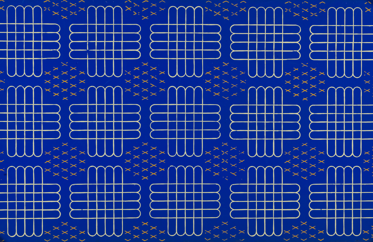 1938-39 Grid & Cross - Blue, White, Yellow wallpaper for Cole & Son