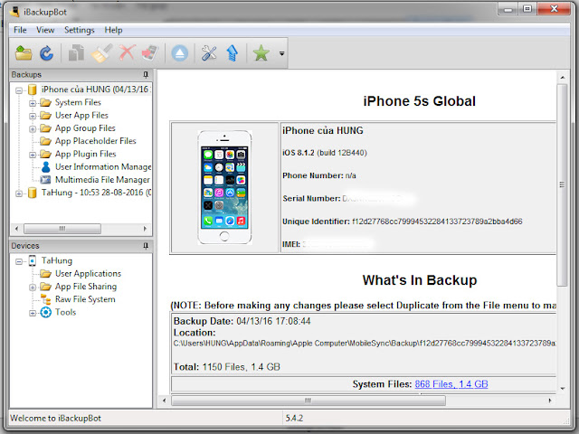  phần mềm iBackupBot