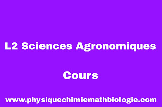 Cours L2 Tronc Commun Sciences Agronomiques PDF
