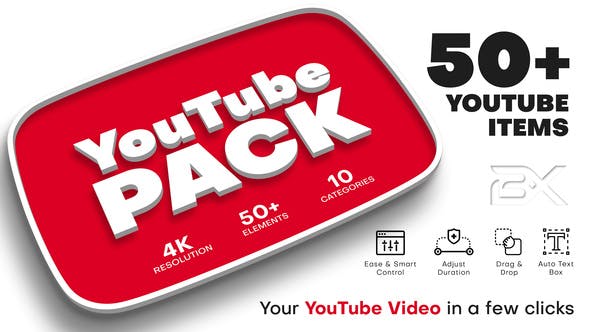50+ YouTube Video Elements - After Effects Template