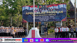 Apel Gelar Pasukan Ops Ketupat Semeru 2024,  Dilaksanakan di Halaman Pendopo Kabupaten Ngawi 