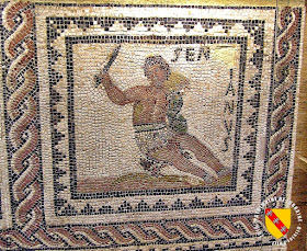 METZ (57) - Musée de la Cour d'Or : Mosaïque gallo-romaine aux gladiateurs