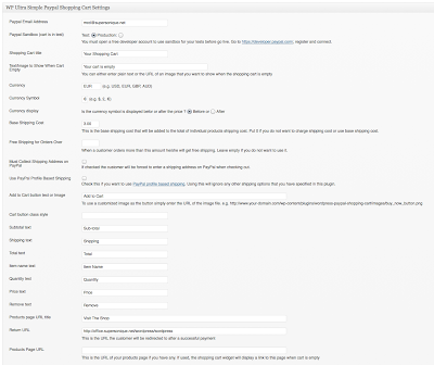WP Ultra Simple Paypal Shopping Cart plugin
