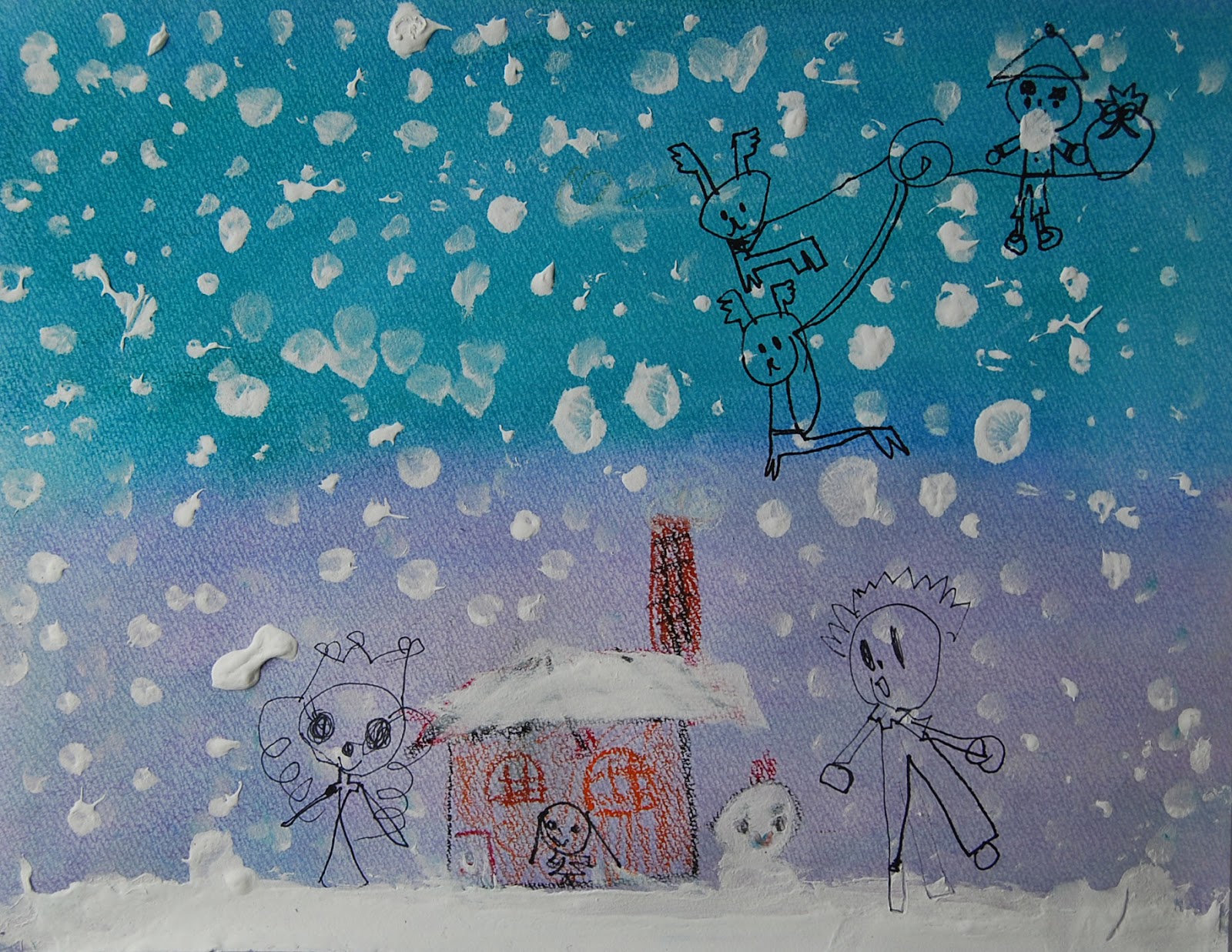 きらら 子どものアトリエ ２月の幼児クラス 1回目は 雪の絵