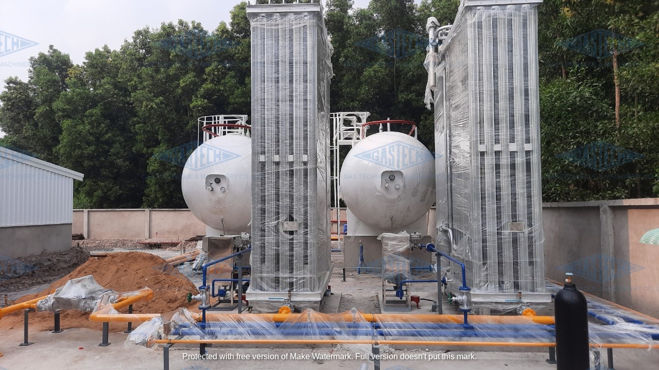 Dự Án 2 Bồn 30 tấn, 2 máy hóa hơi không dùng điện 500kg/hr lắp tại kcn nhơn trạch 6 Đồng Nai tháng 12-2021 sản phẩm do gastech sản xuất , sản phẩm thân thiện với môi trường