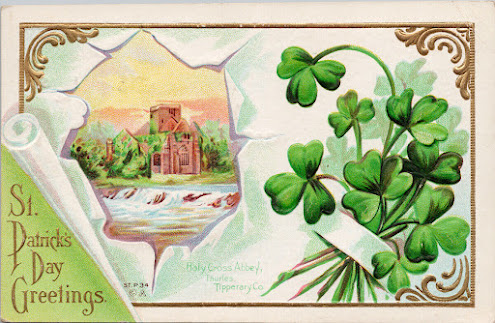 st patrick's day postcard abbey
