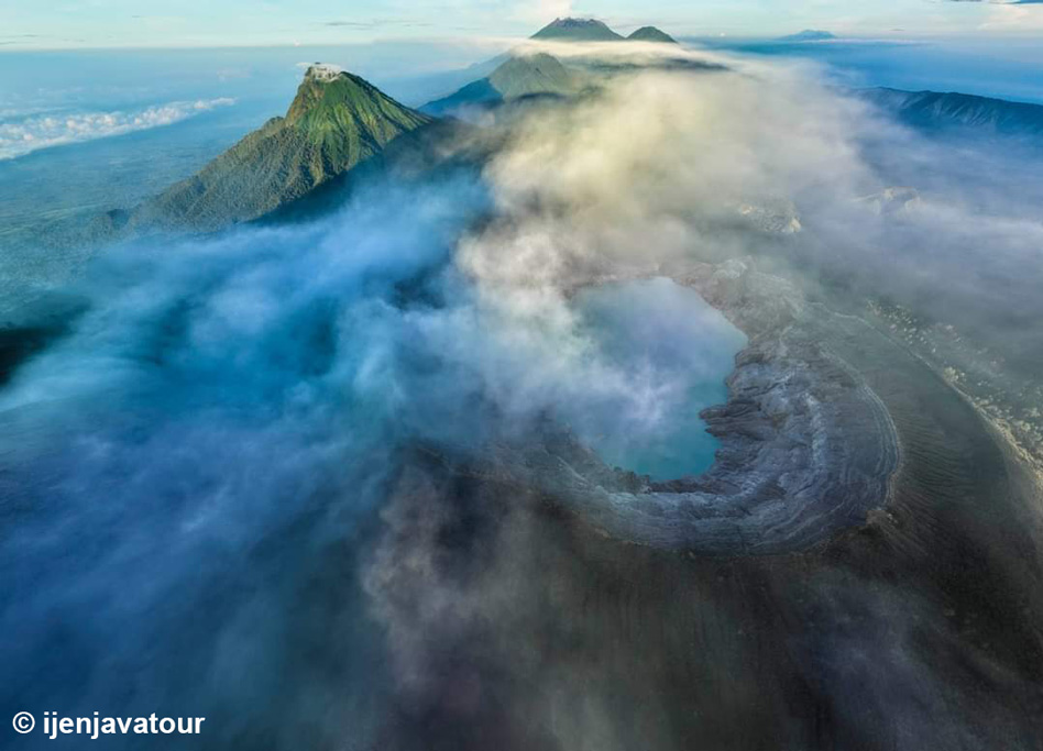 Aerial View Mount of Ijen Crater