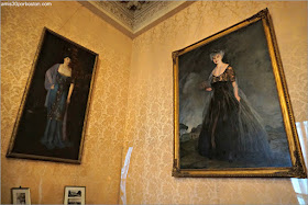 Cuadros de Retratos en el Salón de la Mansión Rosecliff, Newport