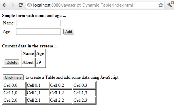 Programmers Sample Guide Dynamically Generate Html Table Using Javascript Document Createelement Method Programmers Sample Guide Dynamically Generate Html Table Using Javascript Document Createelement Method