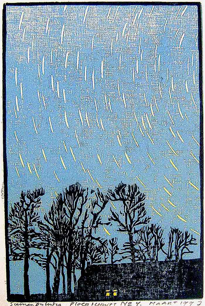 a Siemen Dijkstra print, night sky