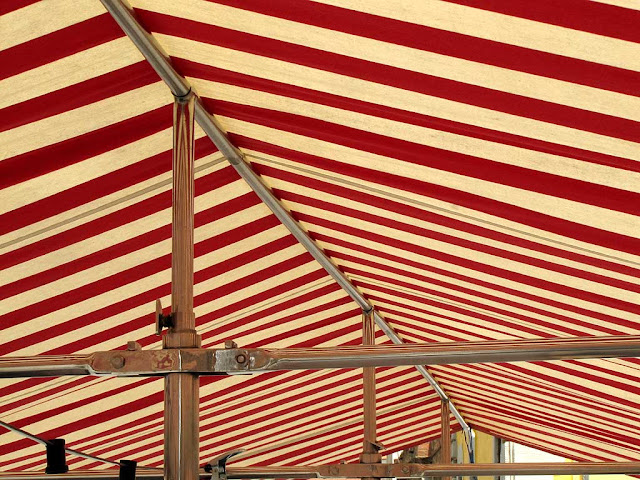 Striped canopy, market stall, Livotno