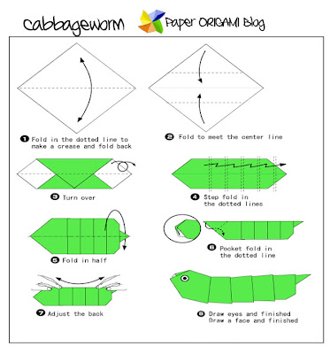 Worm Origami Folding Diagram