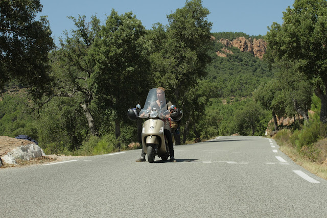 vespa on the road