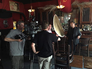 Eric Ferrara filming a documentary about the former Ravenite Social Club in Little Italy